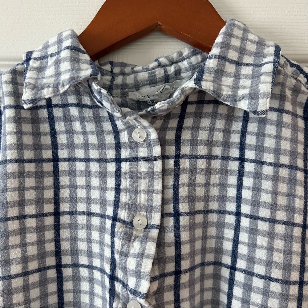 Jane and Delancey Blue and White Plaid Top - Picture 2 of 6